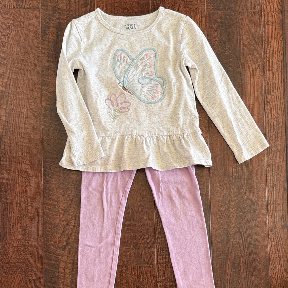 Carter's Butterfly top with leggings